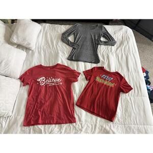 Set Of 3  Christmas T-Shirts  Women's Small, Long Sleeve And Short